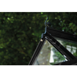 HALLS szklarnia ogrodowa ICON 8 (8,1 m2; 2,55 x 3,17 m) czarna, szkło hartowane + baza